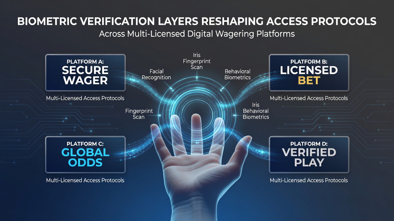 Biometric scanners and digital interfaces integrated into online wagering access systems