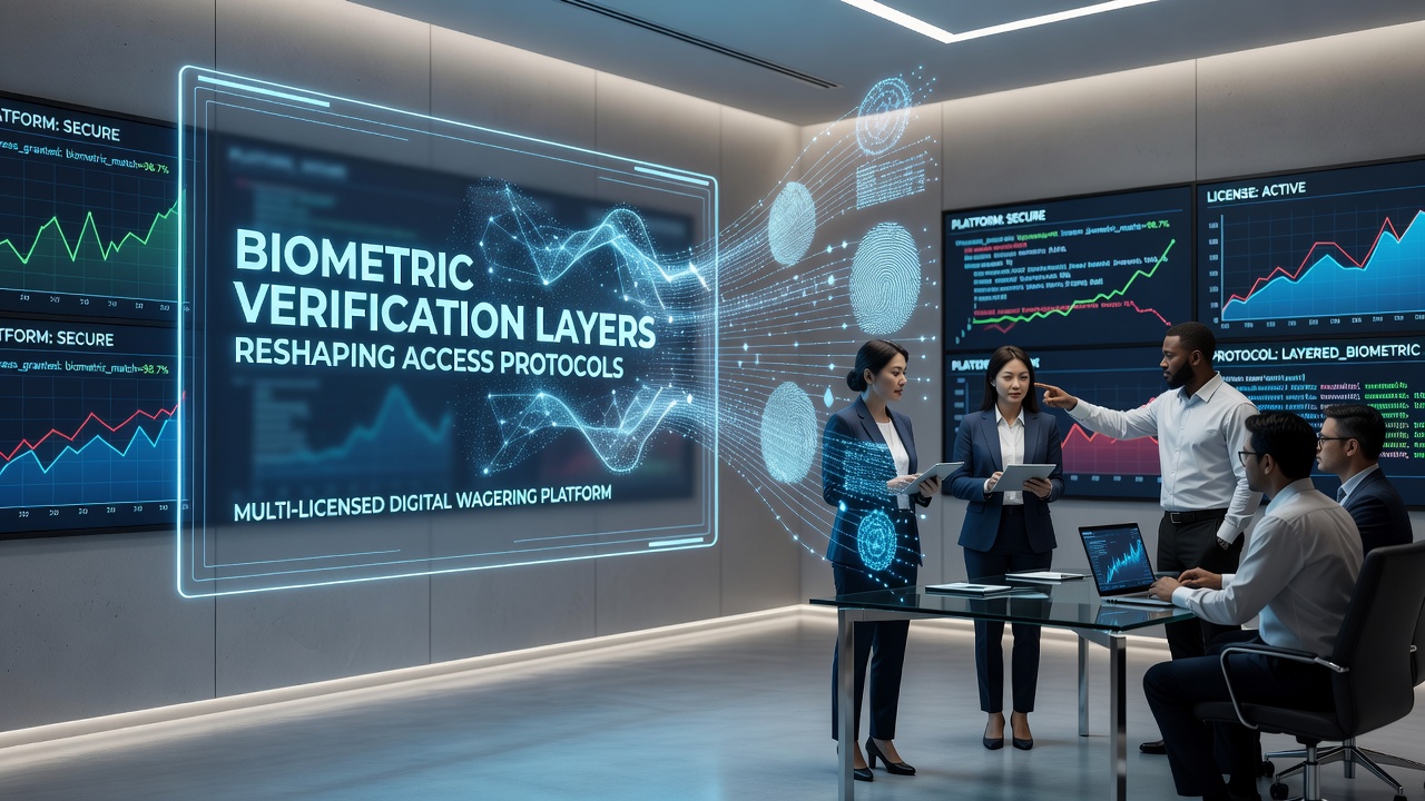 Secure biometric enrollment station used by digital wagering platforms for multi-jurisdiction compliance