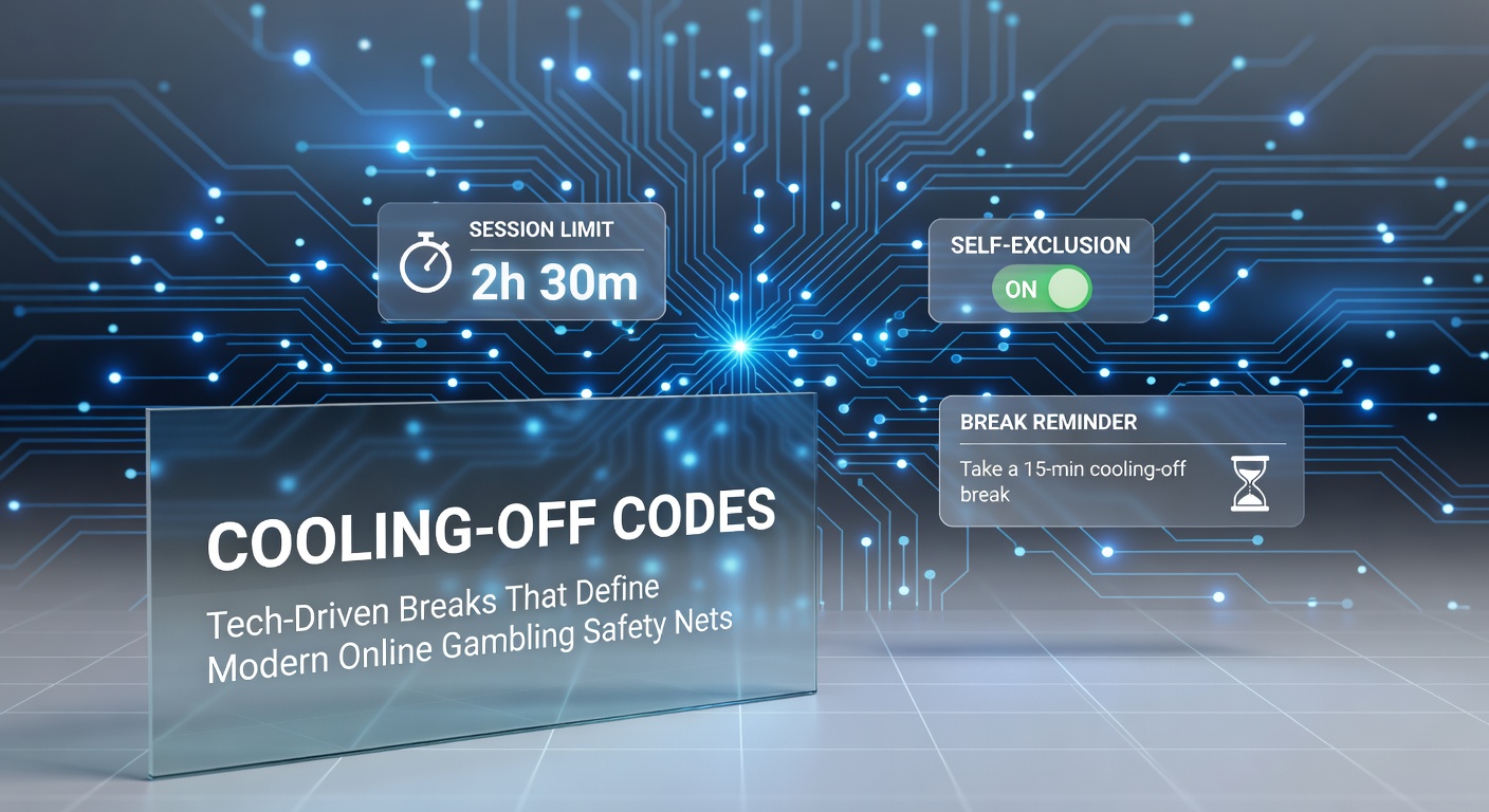 Digital interface showing a cooling-off code activation screen on a mobile app for online gambling, with timer and safety lock icons