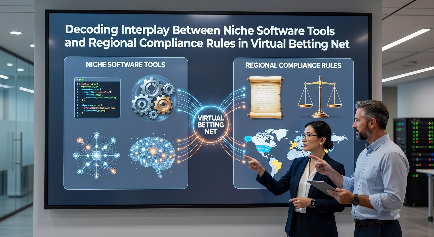 Network diagram illustrating connections between regional compliance modules and virtual betting platform components