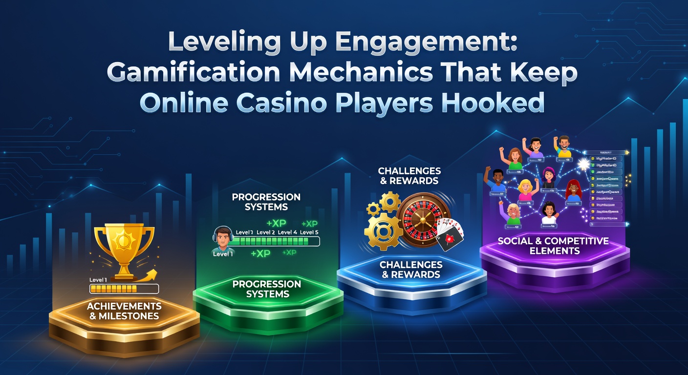 Vibrant online casino interface showing player progress bar, badges, and leaderboard rankings during a gamified slot session